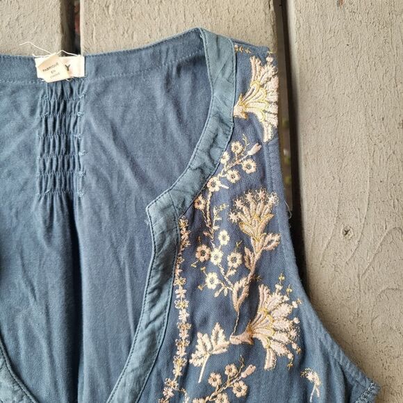 Tiny‎ Anthropologie Syden Floral Embroidered Sleeveless Tank Shirt Dress Size S - Picture 7 of 11